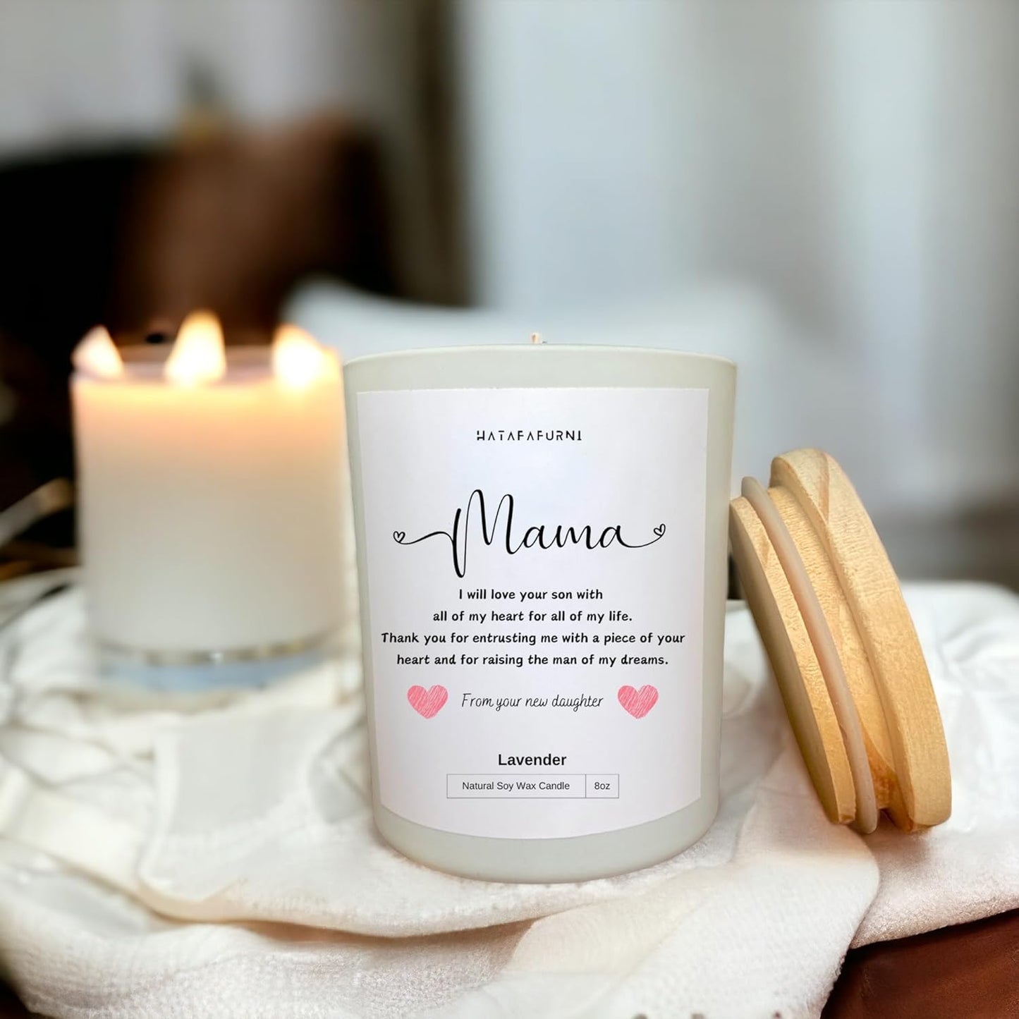 Mama, Thank you - Candle Gifts for Mother of the Groom Gifts, Wedding Candle for Mother In Law - Lavender Scented Candle 8oz