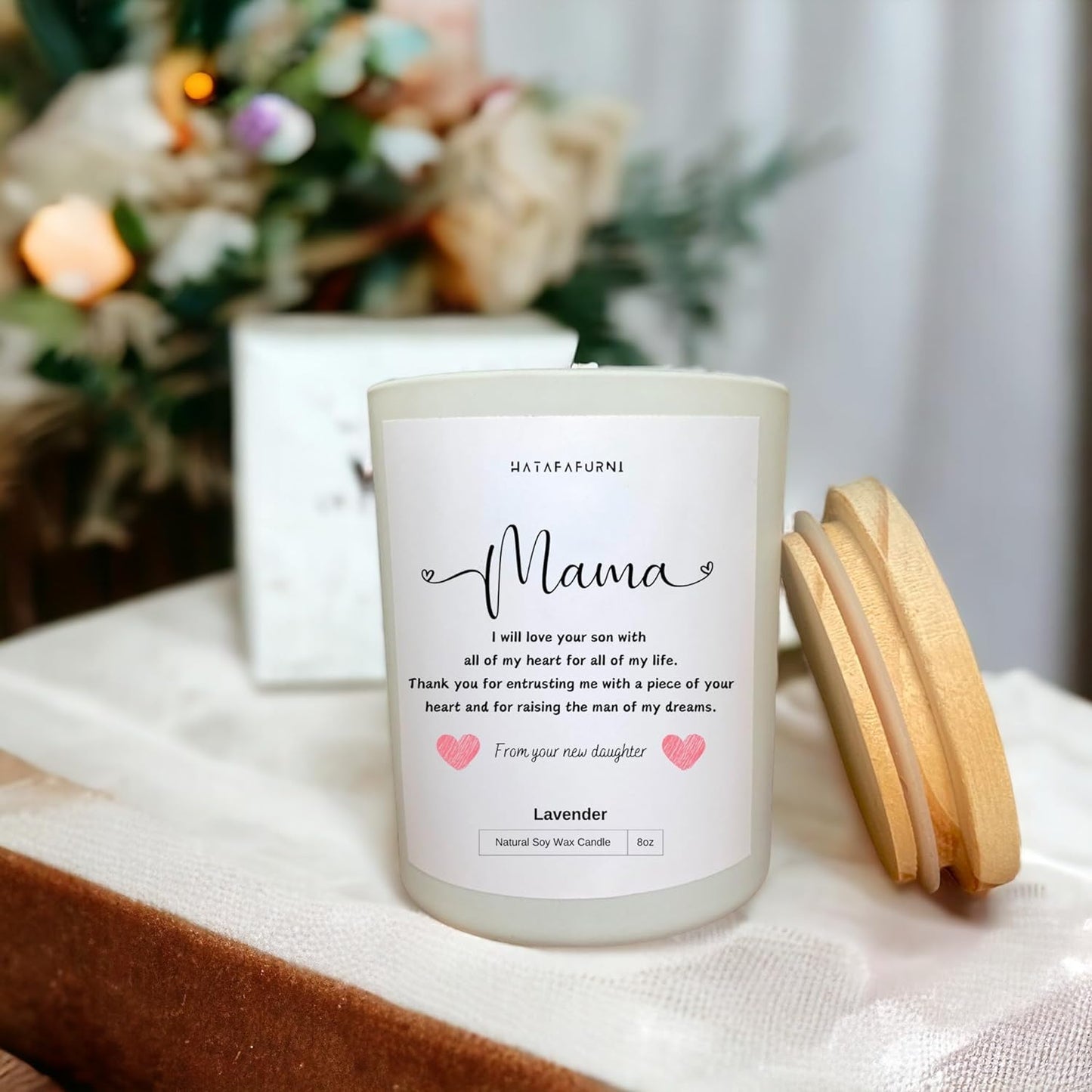 Mama, Thank you - Candle Gifts for Mother of the Groom Gifts, Wedding Candle for Mother In Law - Lavender Scented Candle 8oz