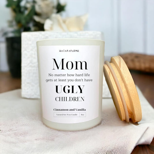 Christmas Candle Gifts for Mom from Daughter, Son - Cinnamon and Vanilla Candles 8oz