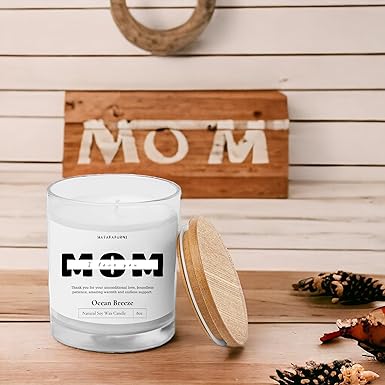 Mom I love you - Scented Candle Gifts for Mom - Ocean Breeze Scent, Soy Wax Candle, 8oz