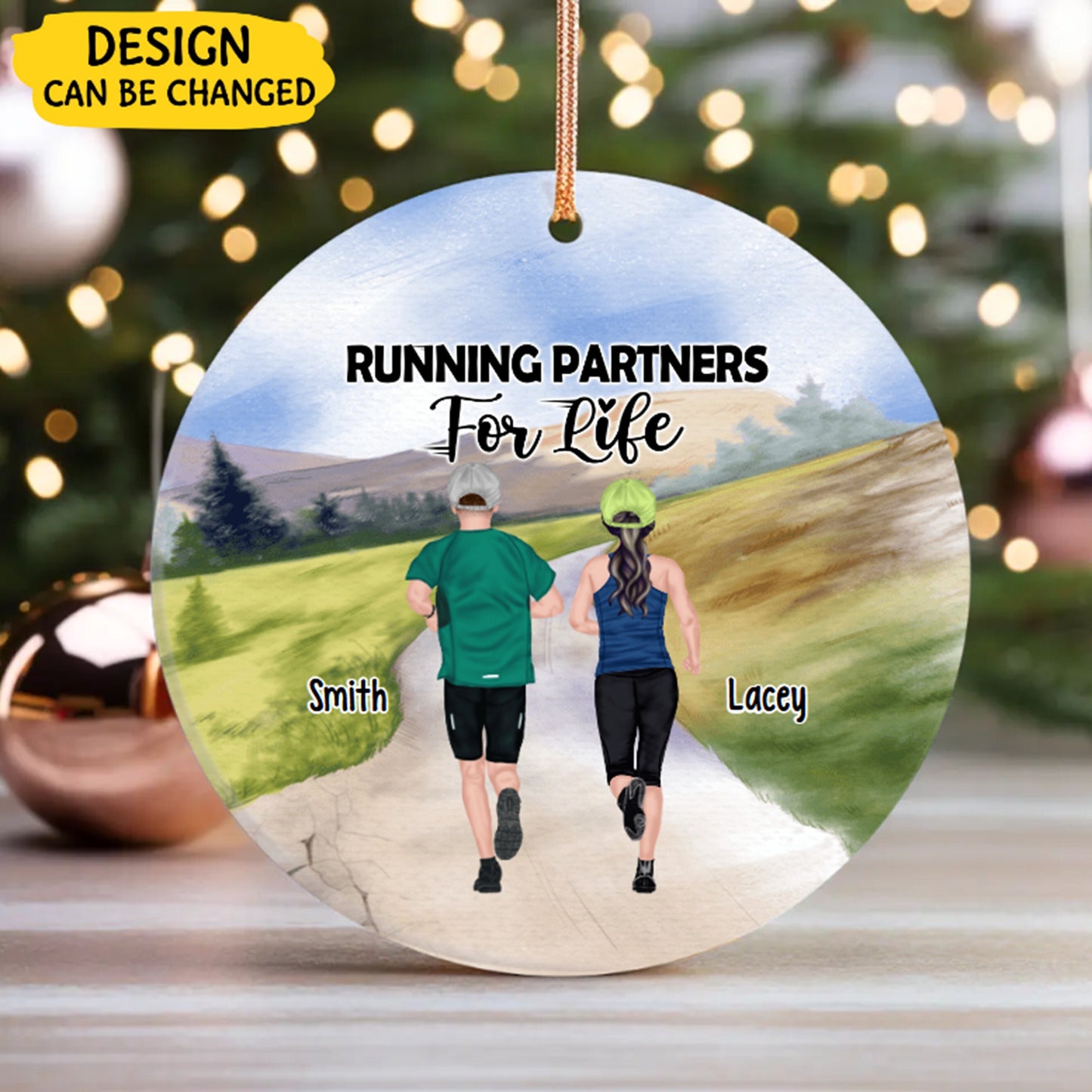 Running Partners For Life Personalized Couples Ornament, Gift for Runners, Gift For Running Couple And Friends, Running Lovers Gift