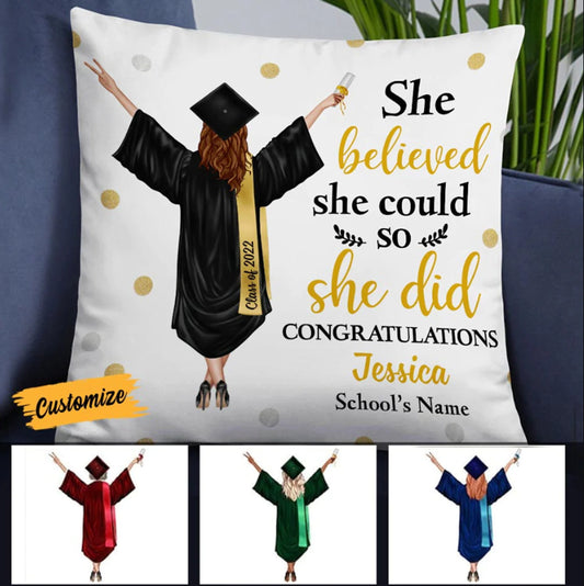 Graduation 2024 Personalized Pillow, Class of 2024, High School Graduation Gift, Grad Gift, Graduation Pillow, Graduation Gift for Daughter