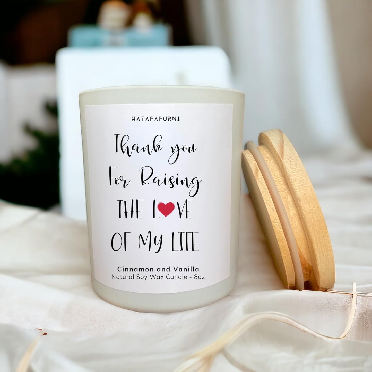 Wedding, Anniversary Candle Gifts for Mother In Law - Soy Wax, Cinnamon and Vanilla Scented Candle 8oz