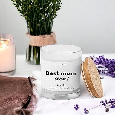 Best mom ever - Lavender Candle for Mom - Mother's Day Gift Candle, Soy Wax Candles - 8oz