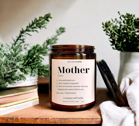 Mother Definition Candle Gifts for Mom - Cinnamon and Vanilla Scent, Soy Wax Candle - 8oz