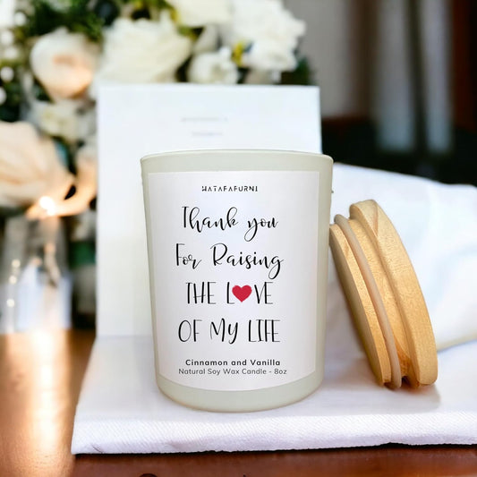 Wedding, Anniversary Candle Gifts for Mother In Law - Soy Wax, Cinnamon and Vanilla Scented Candle 8oz