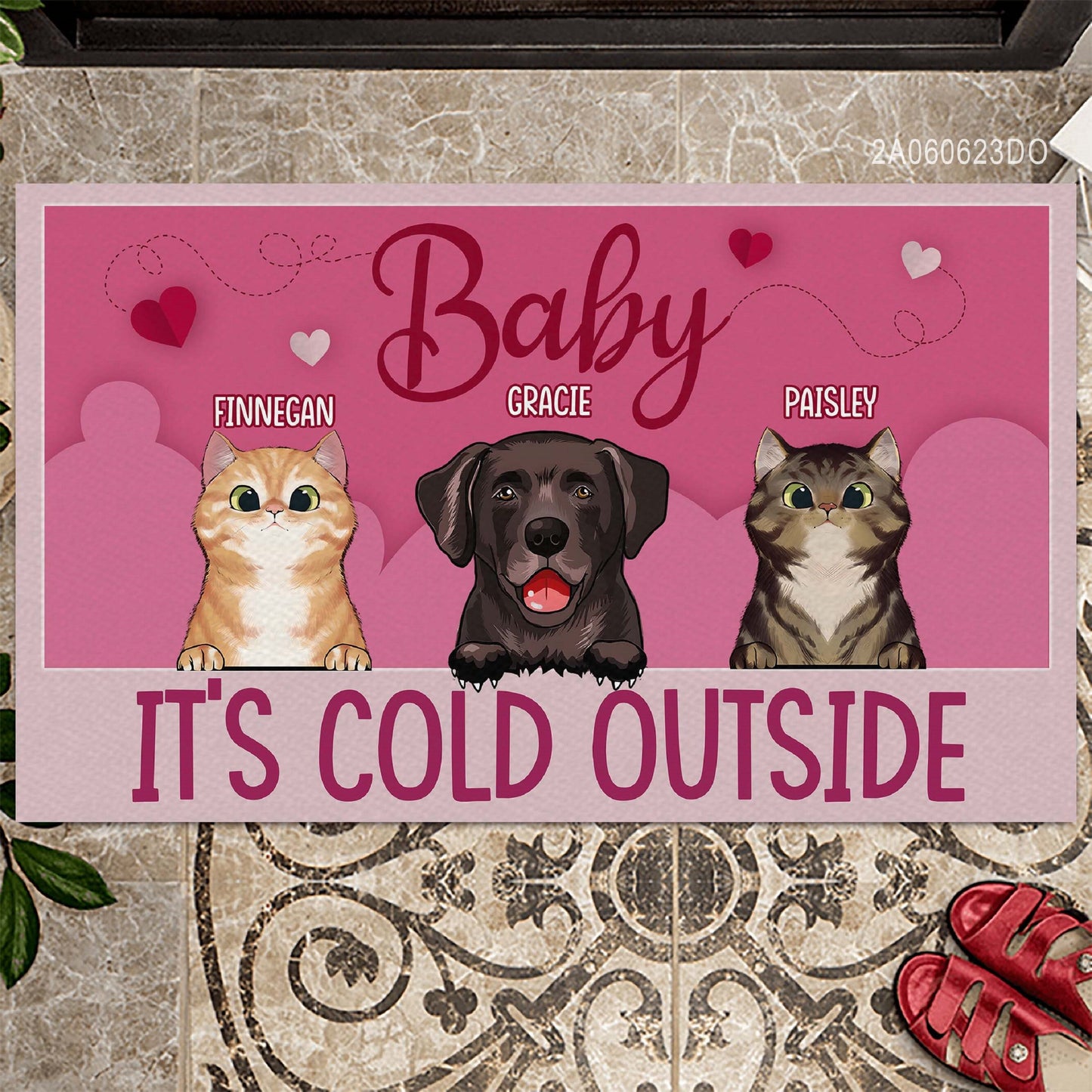 Baby It's Cold Outside Personalized Pet Doormat, Funny Welcome Home Mat, Pet Entrance Mat, Welcome Mat, Housewarming Gift, Pet Owner Gifts