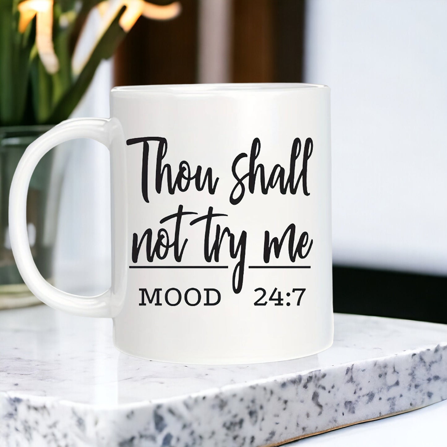 Thou Shall Not Try Me Funny Coffee Mug, Sarcastic Mug, Christian Mug, Jesus Mug, Gift For Friends, Spiritual Mug, Religious Humor