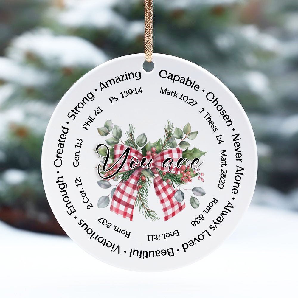 Christmas Ornaments 2024-Unique Family Ceramic Ornaments-Keepsake Gifts for Family,Mom,Dad,Sister,Brother-Meaningful Gift for Loved One