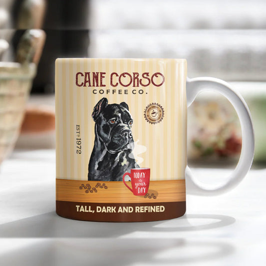 Cane Corso Dog Coffee Company Mug, Vintage Dog Mug, Dog Mom Mug, Dog Dad Mug, Gift For Dog Lover, Pet Mug, Dog Face Mug, Custom Pet Cup