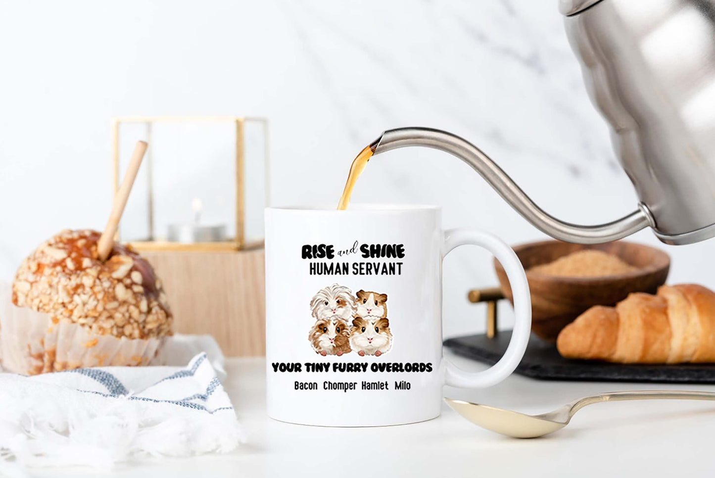 Rise And Shine Human Servant Mug-Your Tiny Furry Overlord Guinea Pig Personalized Mug-Funny Guinea Pigs Mug Gift-Gift For Guinea Lover Owner