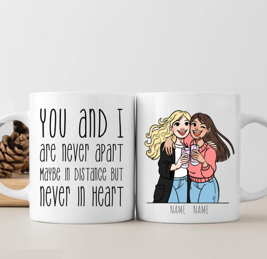 Best Friend Mug, Best Friends Gifts, To My Bestie Mug, Custom Girls Mug, Long Distance Mugs, BFF, Personalized Friend, Bestie Ceramic Cup