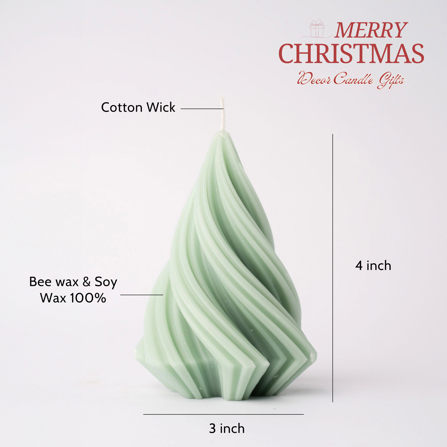 Christmas Tree Shaped Candle, Christmas Decor Candles for Holiday Party Gifts