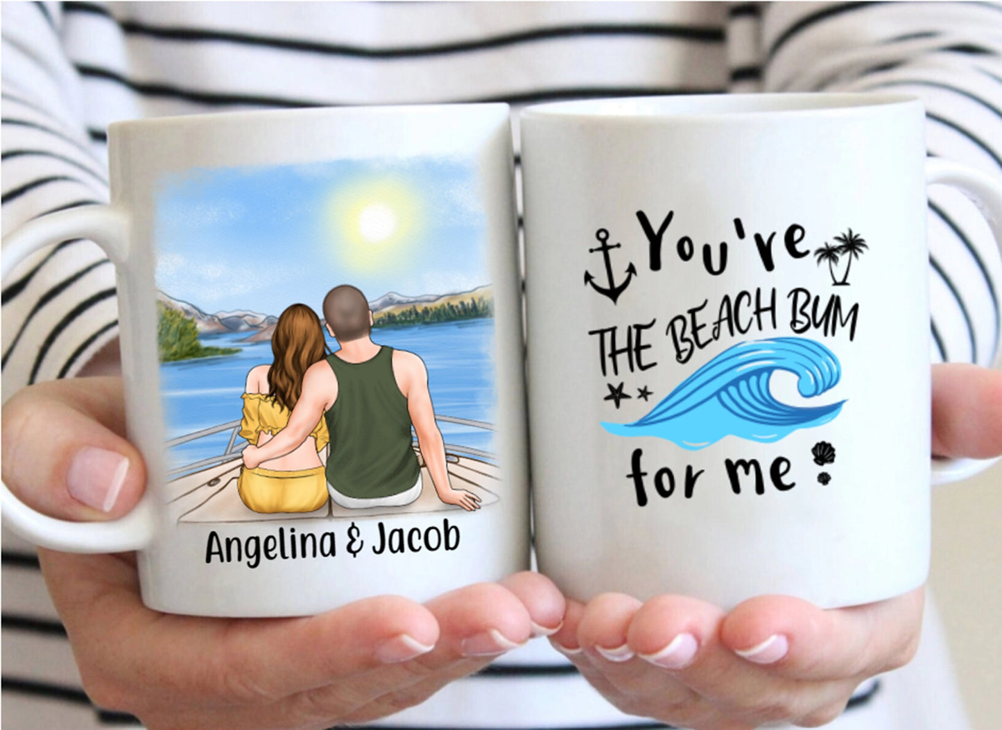 You're The Beach Bum For Me Personalized Coffee Mug, Mugs For Couples, Engagement Gift For Couples, Husband Gift, Anniversary Gift