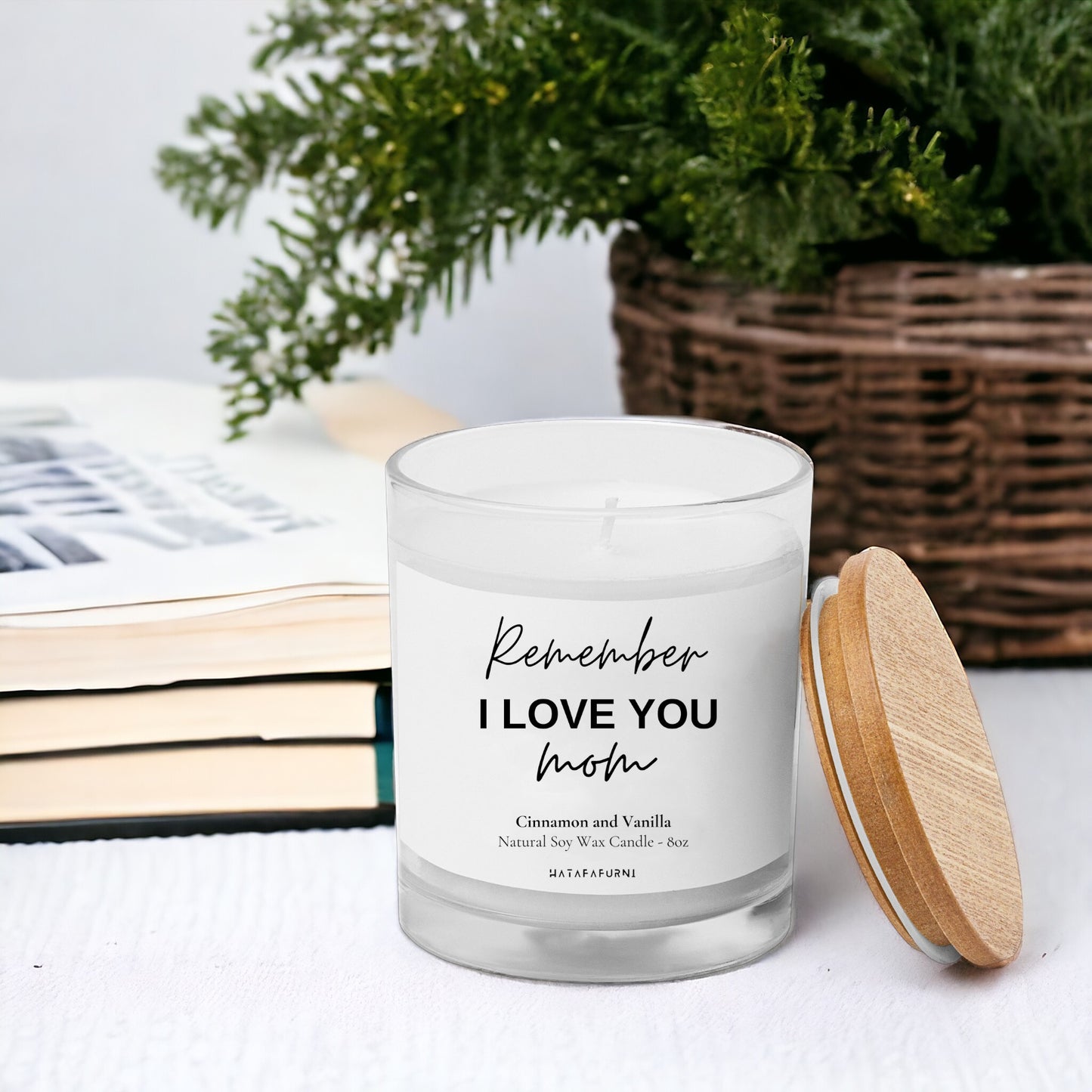 Remember I love you mom - Gift Candle for Mom - Cinnamon and Vanilla Candle,  Soy Wax Candle 8oz