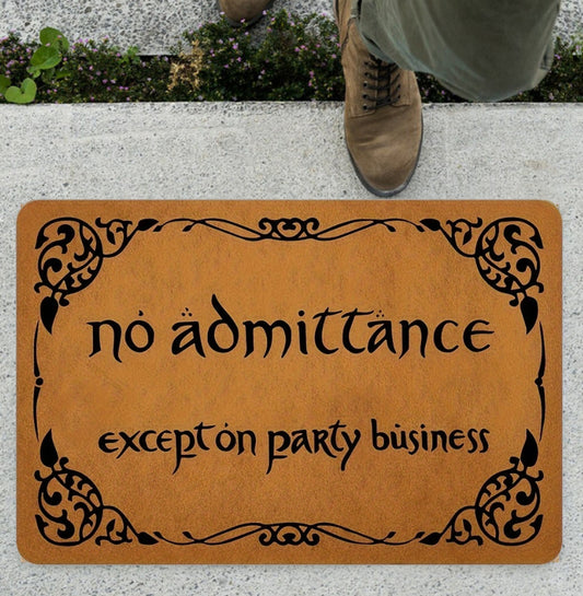 No Admittance Except On Party Business Doormat, Funny Doormat, Geek Chic Doormat, Front Door Mat, Entryway Doormat, Anti-slip Floor Area Rug