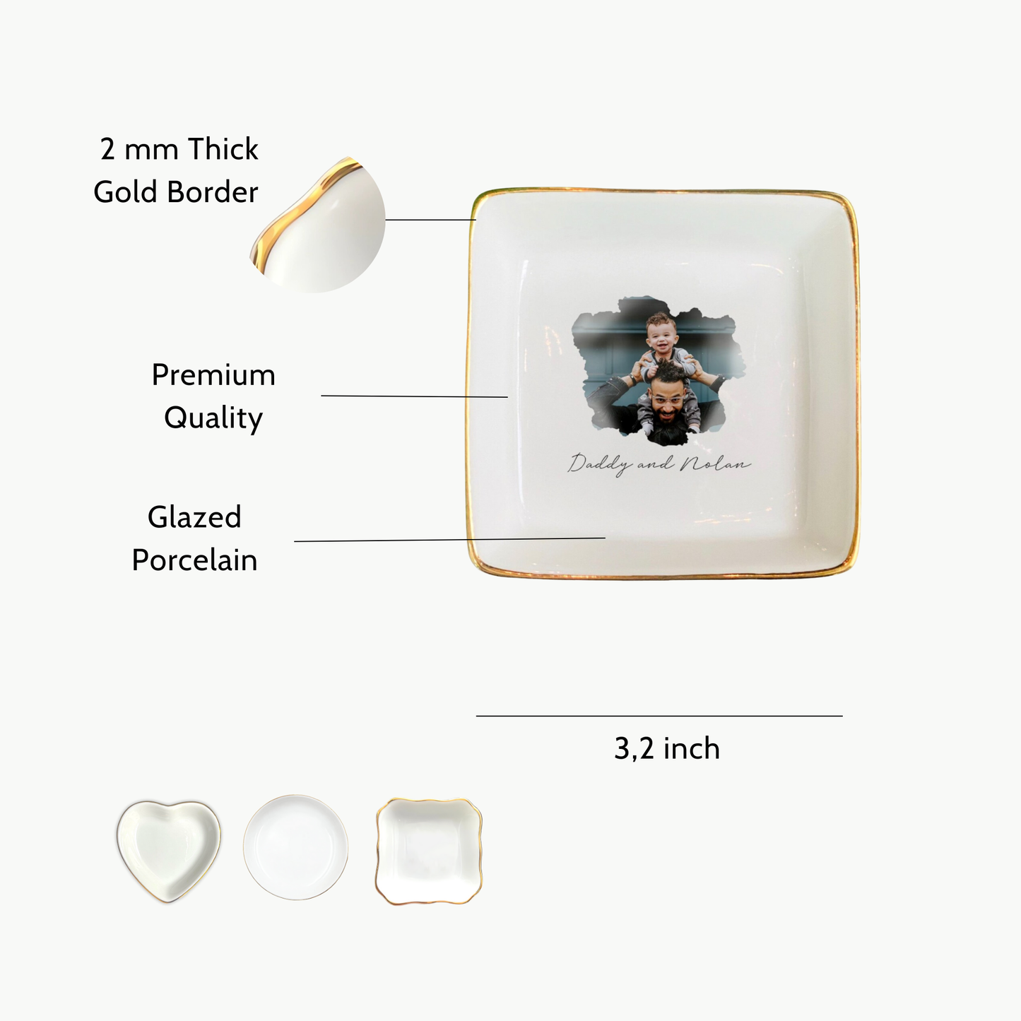 Custom Photo Ring Trinket Dish | Personalized Jewelry Tray Gift, Christmas Gift For Mom, Anniversary Gift For Wife