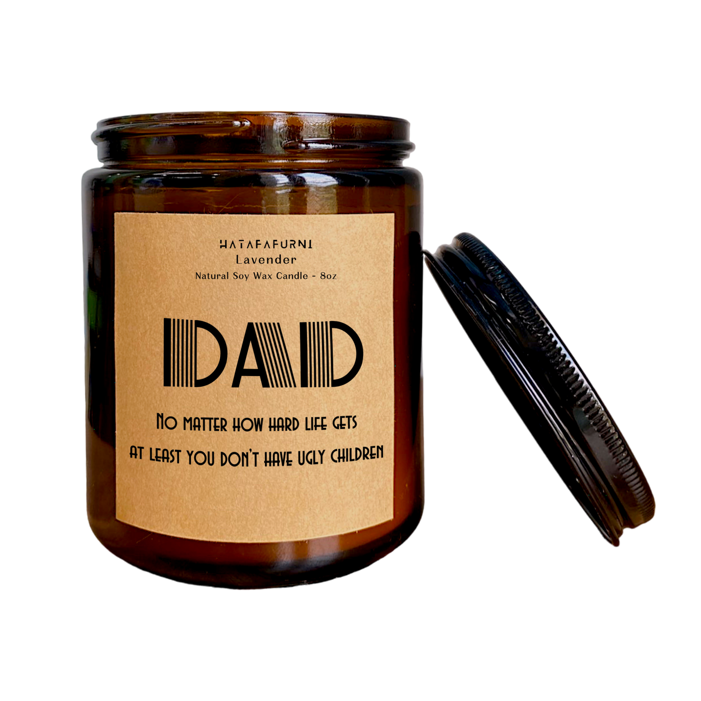 Candle Gift For Dad from Daughter, Son - Woodsy Scent, Soy Wax Candle - 8oz