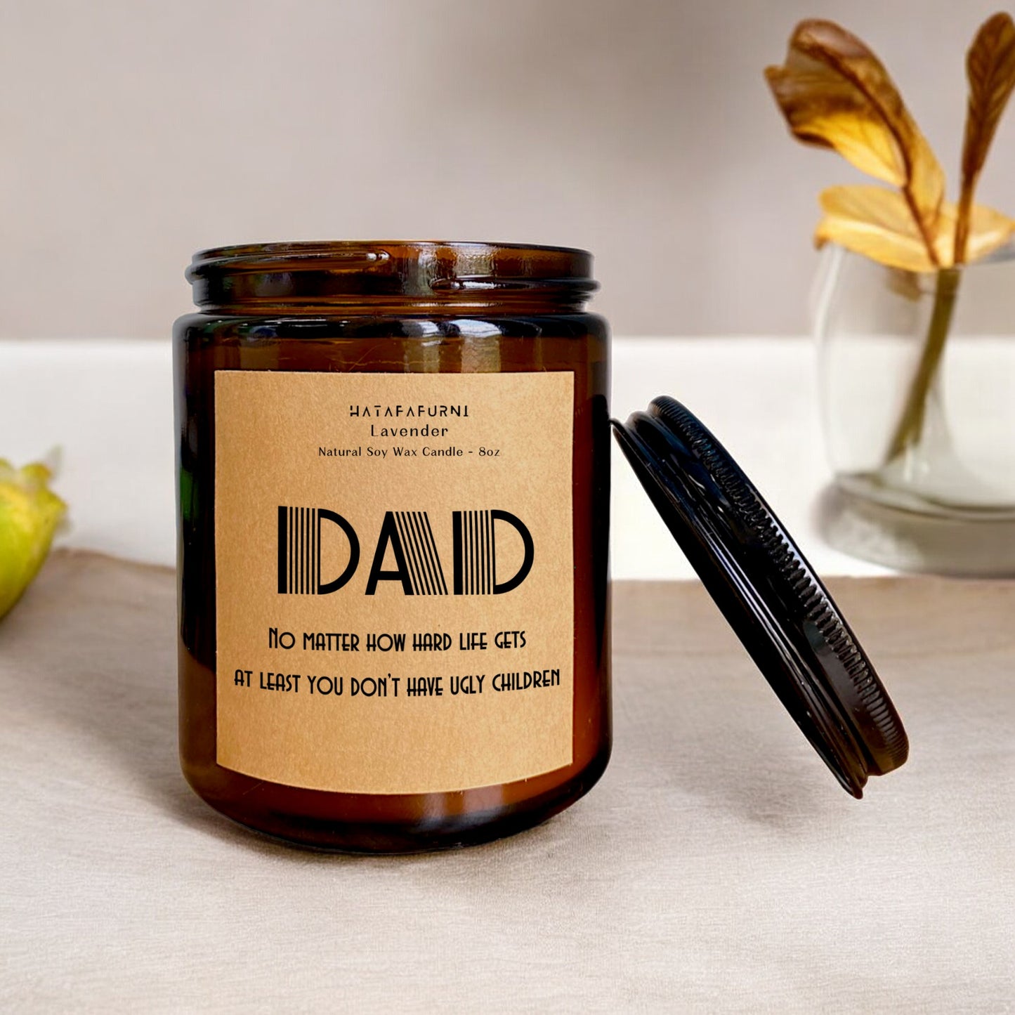 Candle Gift For Dad from Daughter, Son - Woodsy Scent, Soy Wax Candle - 8oz