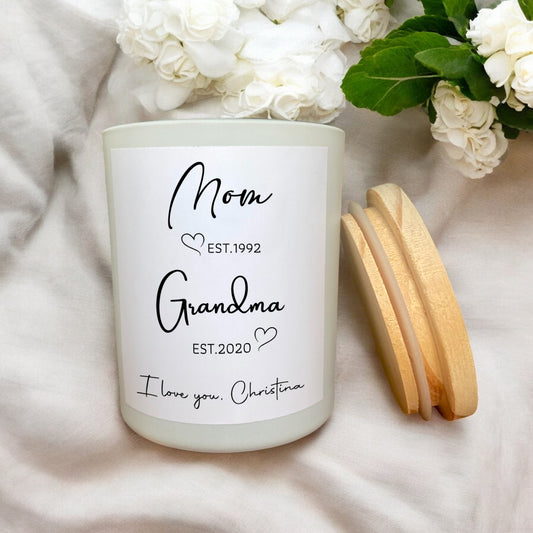 Custom Text Scented Candle | Personalized Candle For Mom Grandma, Christmas Birthday Gift