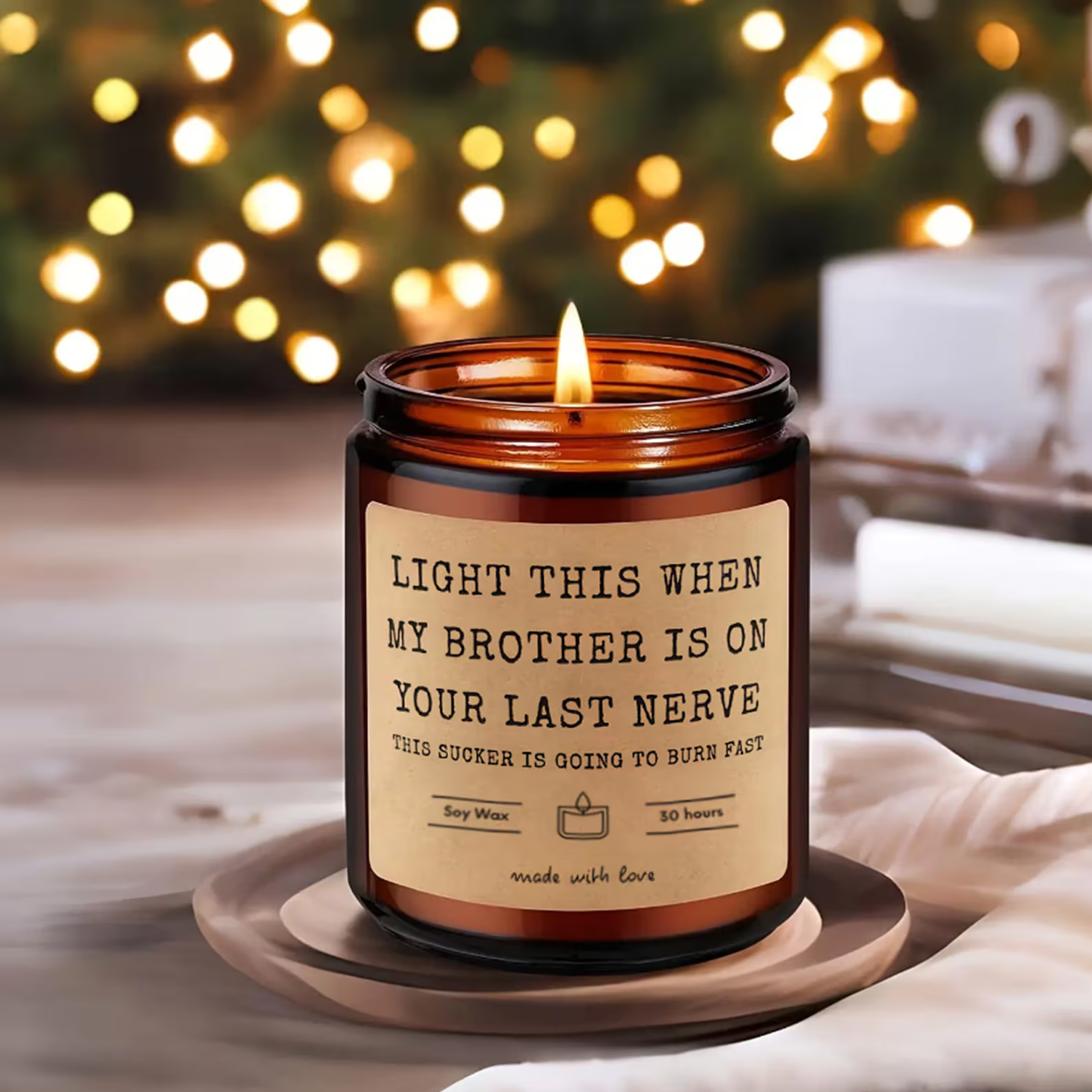 Light Me When My Brother Is On Your Last Nerve | Funny Candle Gift For Sister In Law, Bonus Sister Gift, Sister In Law Birthday Gift