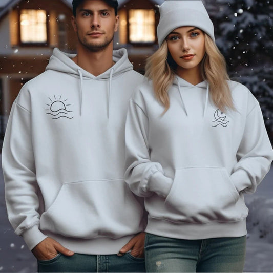 Sun and Moon Hoodie For Couple and Friend - Meaningful Gift for Couple, Birthday Gifts, Christmas Gifts