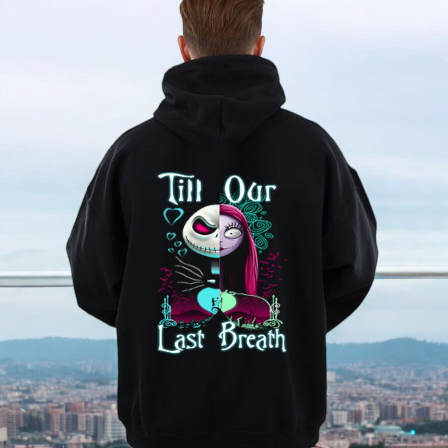 Personalized Christmas Couple Hoodie, 'From Our First Kiss Till Our Last Breath,' Gift for Him and Her