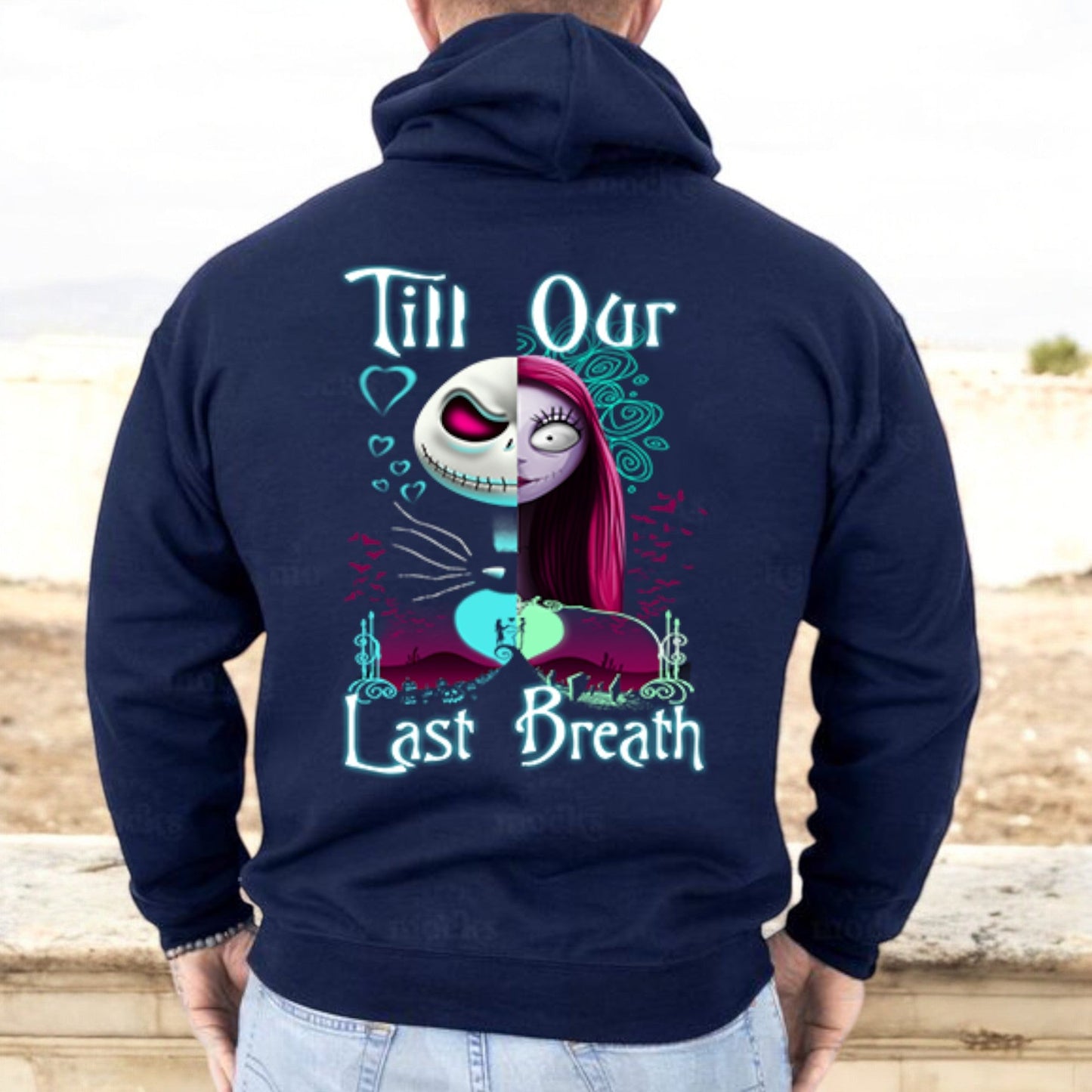 Personalized Christmas Couple Hoodie, 'From Our First Kiss Till Our Last Breath,' Gift for Him and Her