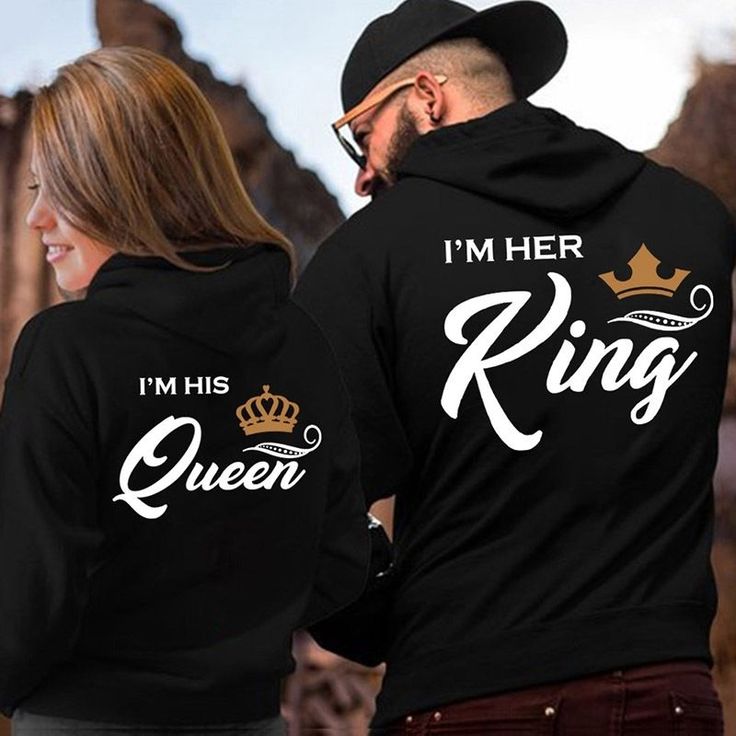 Personalized 'I'm Her King, I'm His Queen' Couple Hoodie, His and Her Anniversary Gift for Boyfriend or Girlfriend