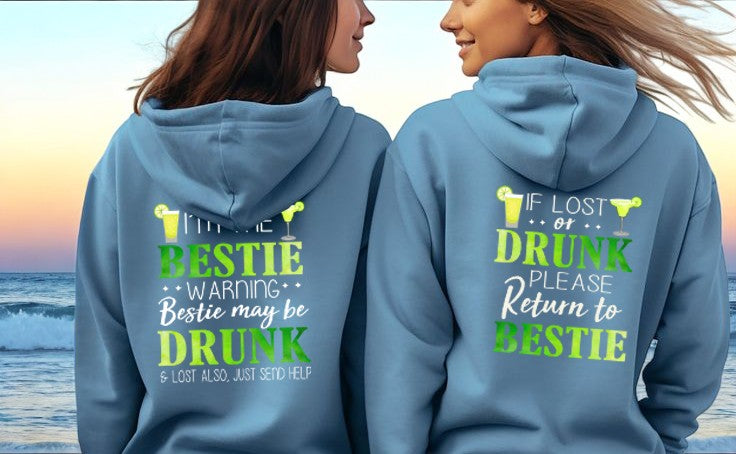 Personalized Best Friend Couple Hoodie, Funny 'If Lost, I’m the Bestie' Matching Graphic BFF Sweatshirt