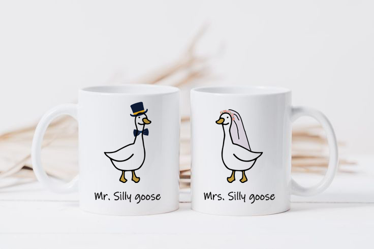 Ceramic Mug Silly goose | Meaningful Gift for Couple, Friend, Gift for Wife, Valentine Gifts