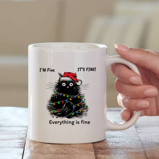 Ceramic Funny Mugs It's fine I'm fine everything is fine