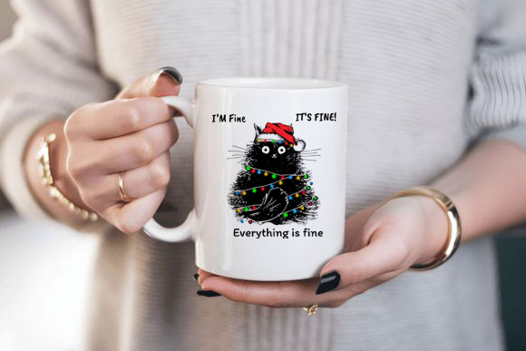 Ceramic Funny Mugs It's fine I'm fine everything is fine