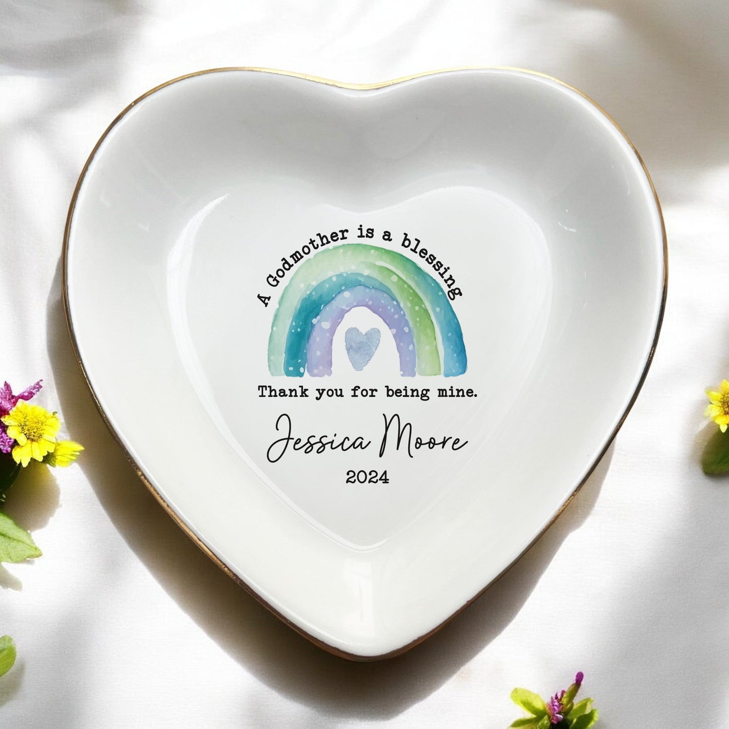 Ceramic Jewelry Dish For Godmother | Meaningful Proposal Gift, Wedding Gifts, Birthday Gìfts