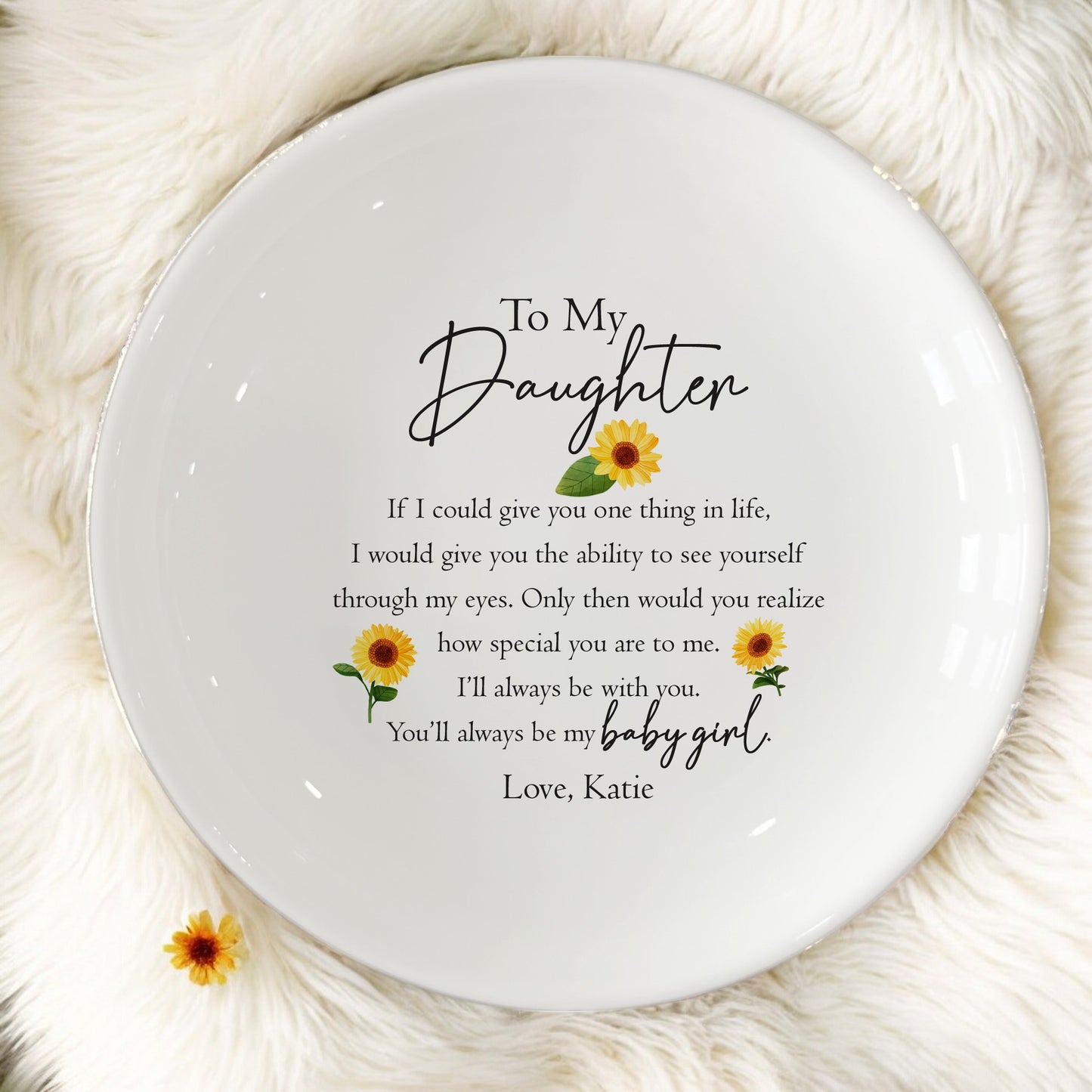 Ceramic Jewelry Dish For Daughter | Meaningful Gift for Bride, Bridal Shower Gifts, Wedding Gifts, Birthday Gifts