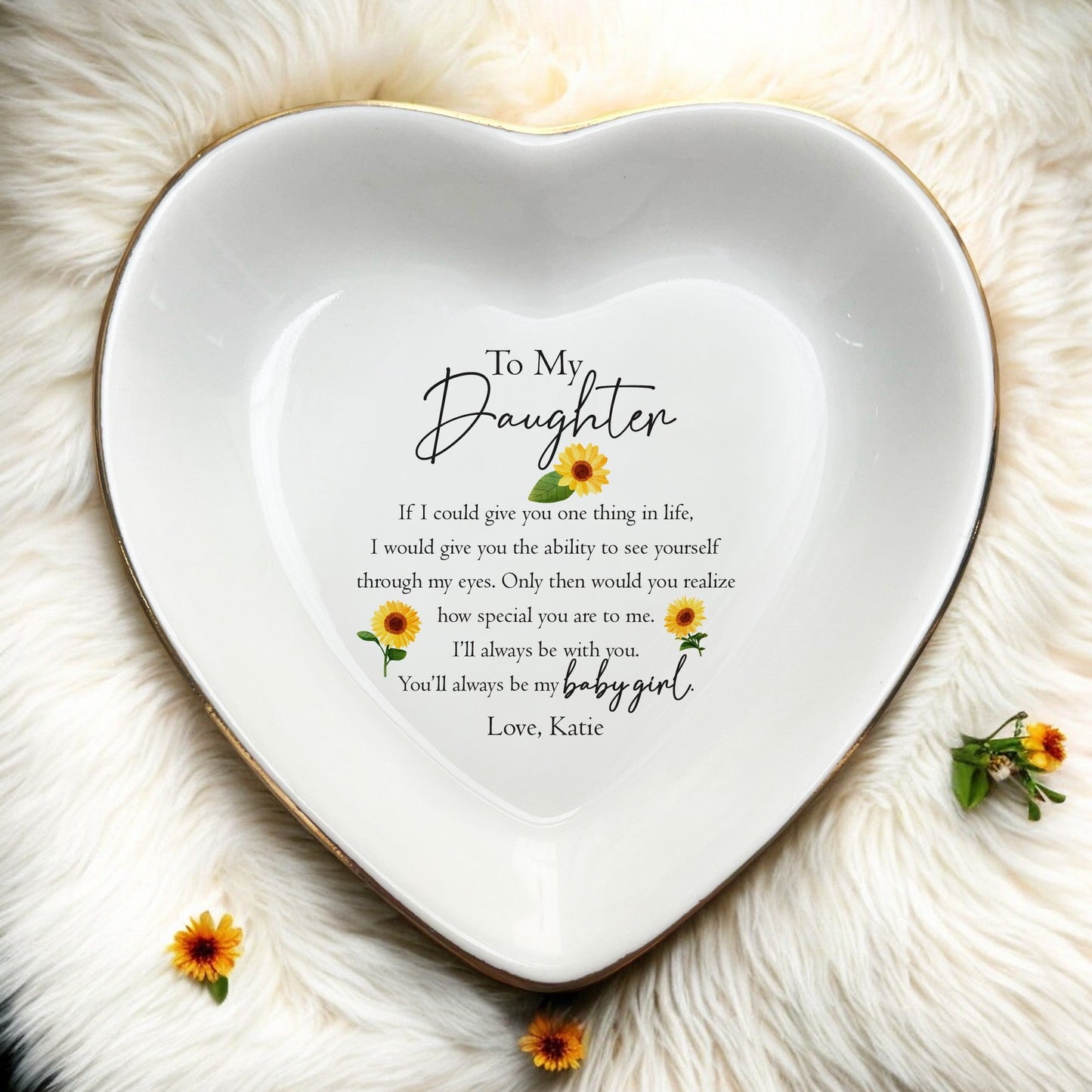 Ceramic Jewelry Dish For Daughter | Meaningful Gift for Bride, Bridal Shower Gifts, Wedding Gifts, Birthday Gifts