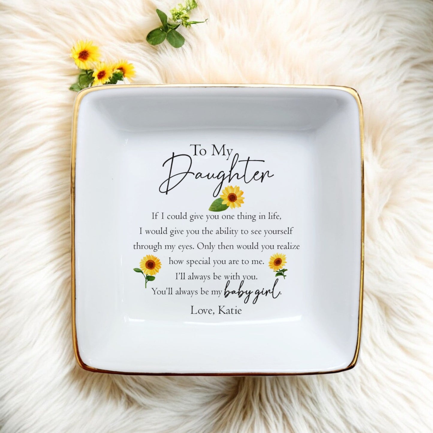 Ceramic Jewelry Dish For Daughter | Meaningful Gift for Bride, Bridal Shower Gifts, Wedding Gifts, Birthday Gifts