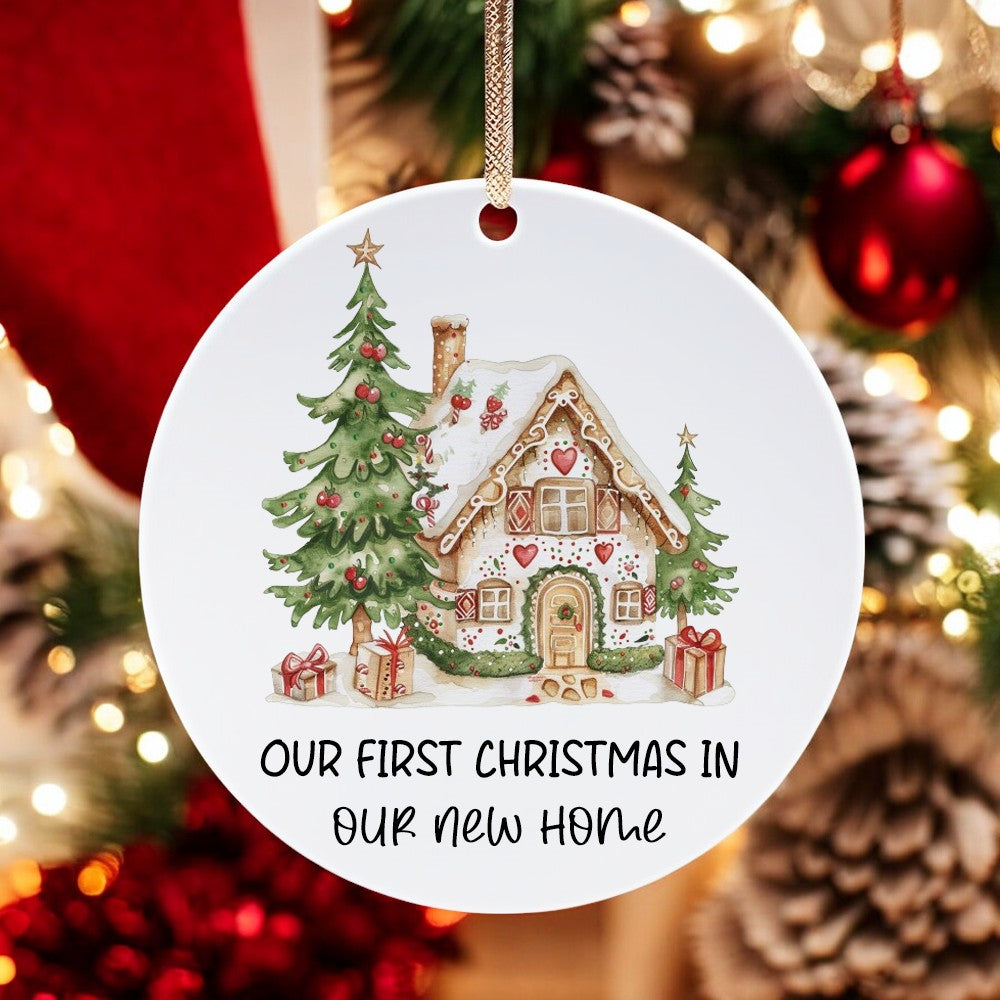 Our First Christmas Ornaments, 1st Christmas in Our New Home, New Home Gifts, Housewarming Gifts, Wedding Gifts for Couple Bride and Groom, Ceramic Ornament