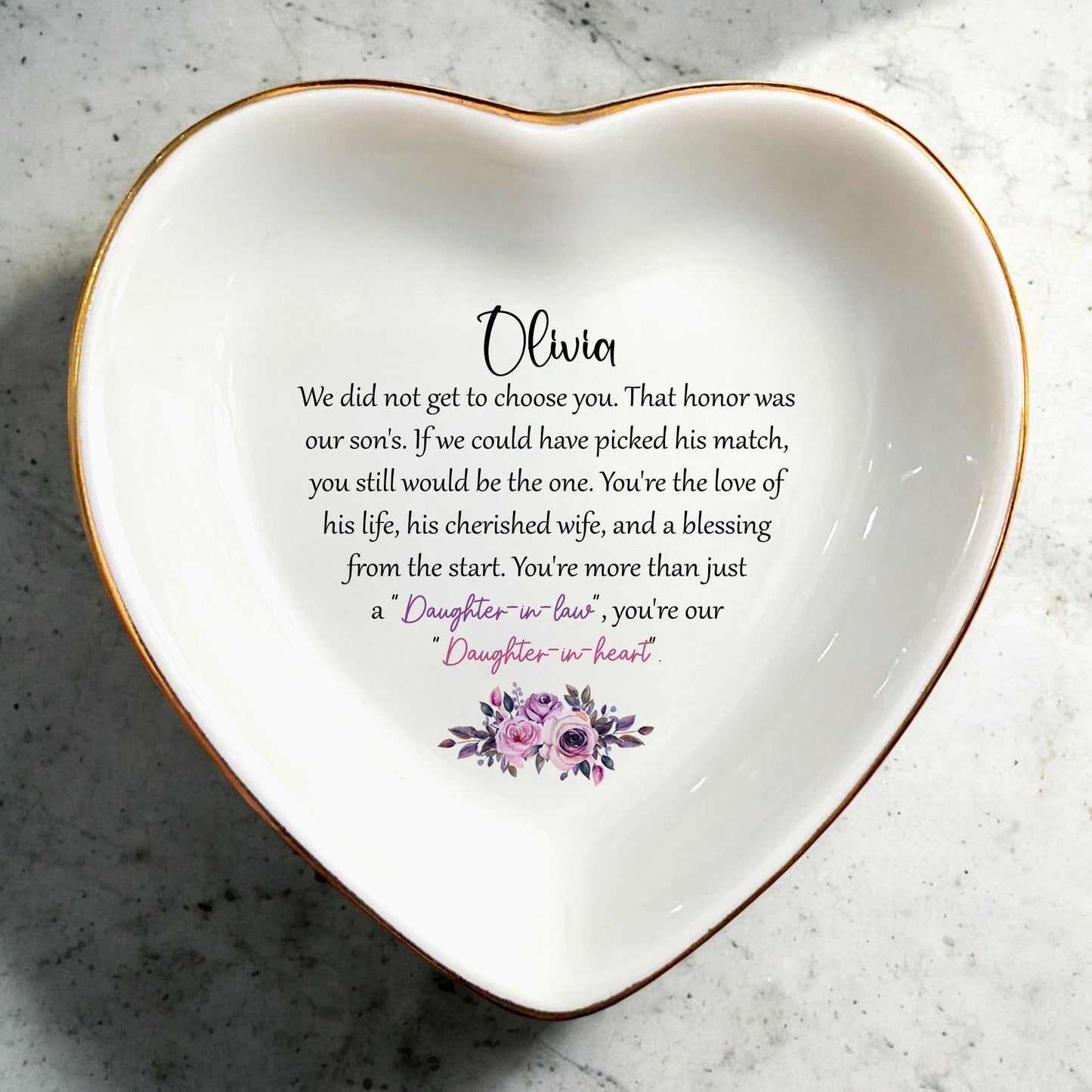 Ring Dish Trinket Tray Jewelry Dish for Dauhgter-in-law-,Wedding,Birthday,Christmas Gift For Daughter-In-Law,Bride from Mother-in-law