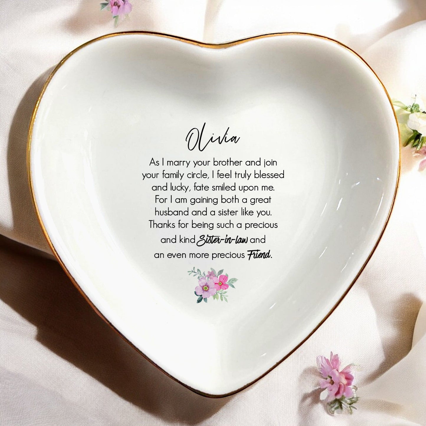 Sister Of The Groom Ring Dish Gift-Wedding Day Gift for Sister-In-Law,Bonus Sister from Groom,Bride-Best Mother Of The Groom,Bridesmaid Jewelry Tray