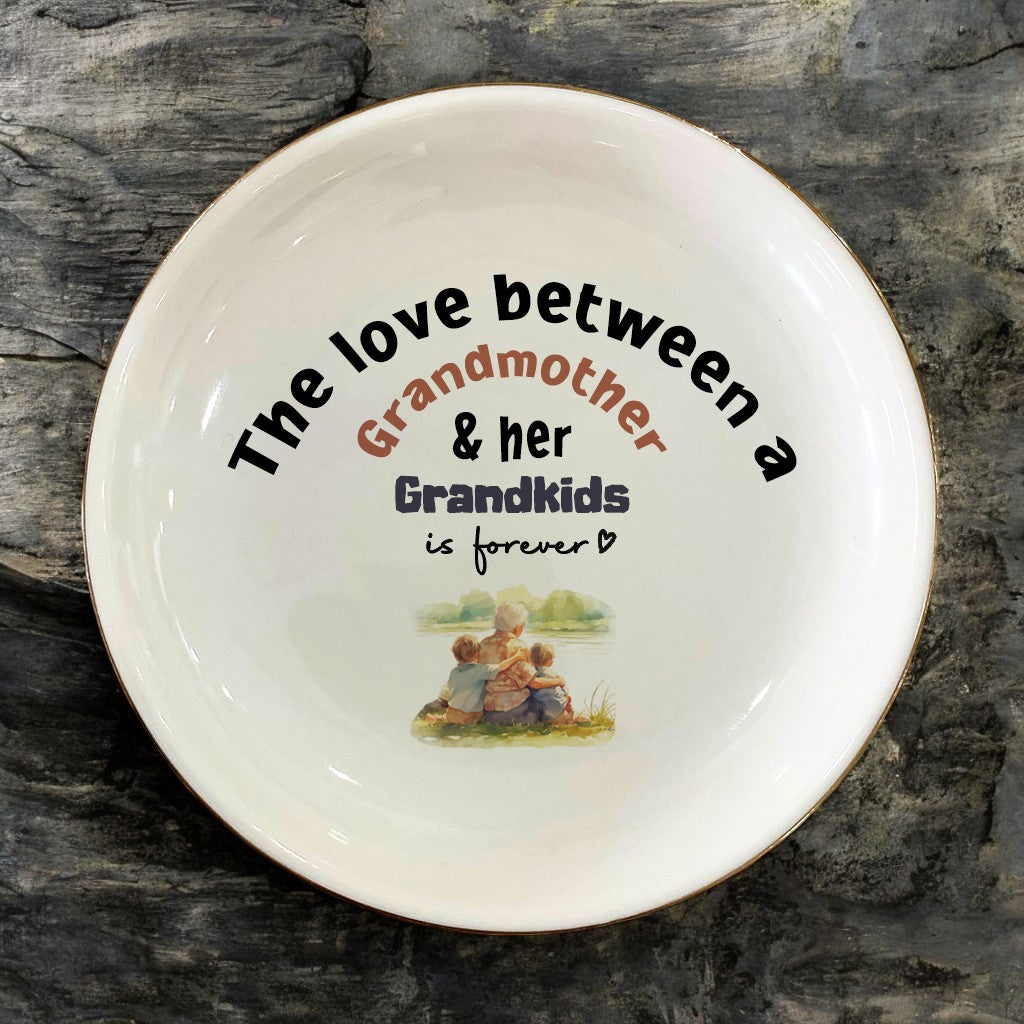 Ring Dish Gifts for Grandmother,Grandma from Grandkids-Mothers Day Gift–Ceramic Jewelry Dish,Ring Holder,Trinket Tray–Birthday Gift for Grandmother,Women,Nana