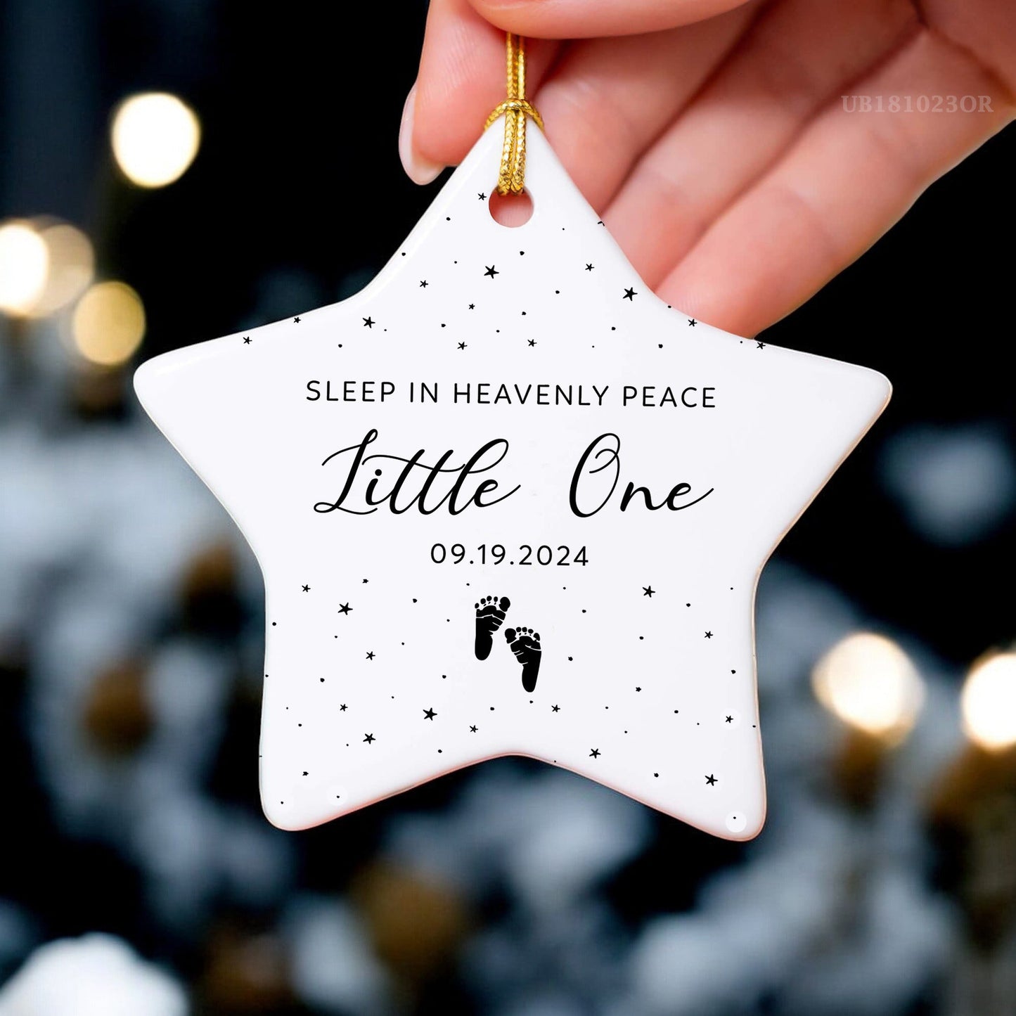 Sympathy Gift-Personalized Baby Memorial Ornament-Sleep In Heavenly Peace Little One-Bereavement Gift-Baby Loss-Infant Loss-Pregnancy Loss