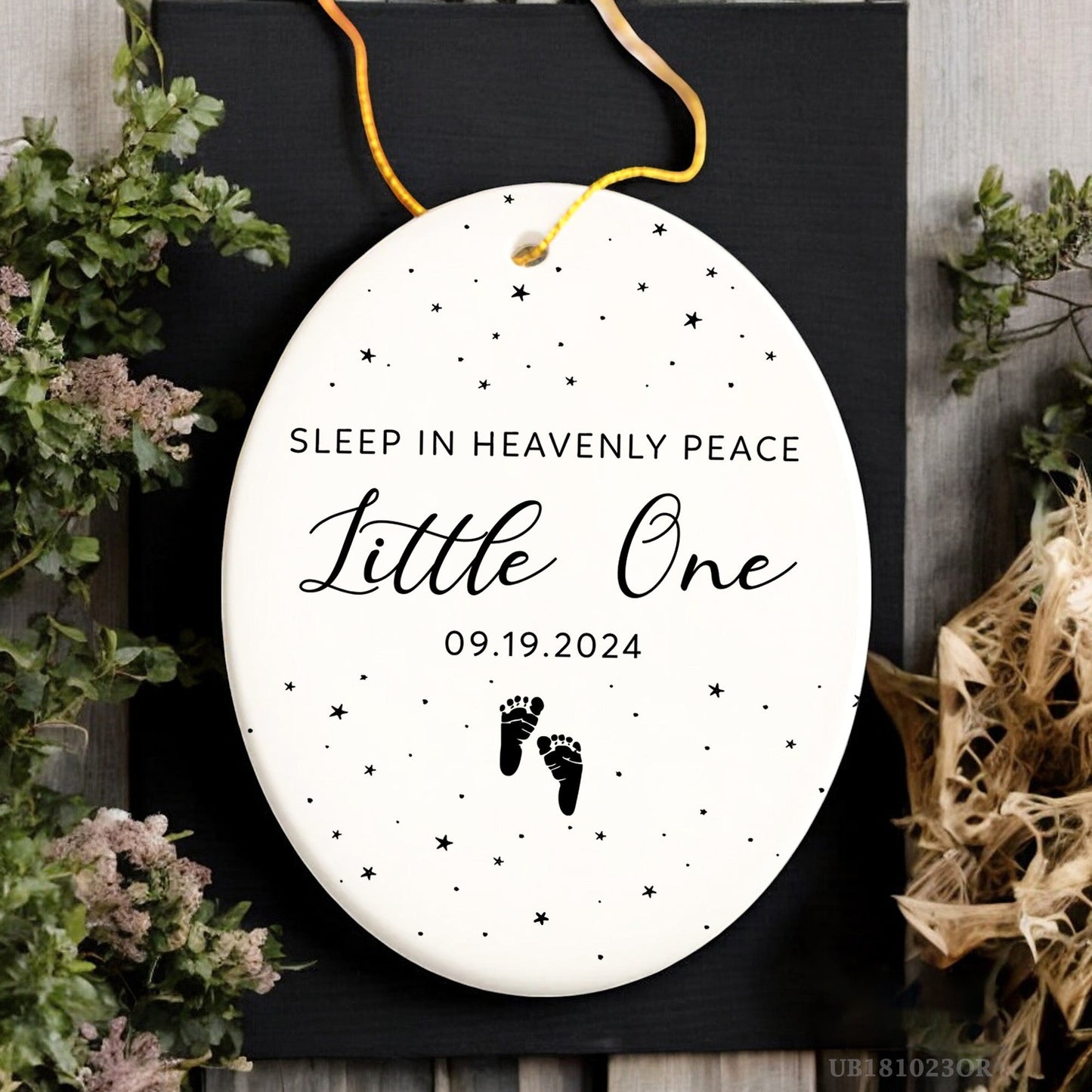 Sympathy Gift-Personalized Baby Memorial Ornament-Sleep In Heavenly Peace Little One-Bereavement Gift-Baby Loss-Infant Loss-Pregnancy Loss