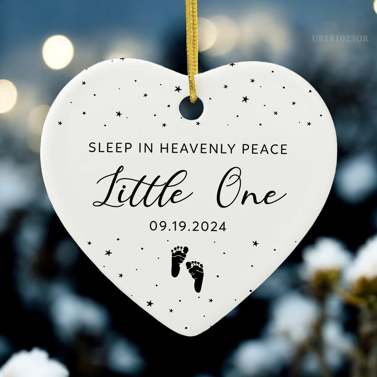 Sympathy Gift-Personalized Baby Memorial Ornament-Sleep In Heavenly Peace Little One-Bereavement Gift-Baby Loss-Infant Loss-Pregnancy Loss