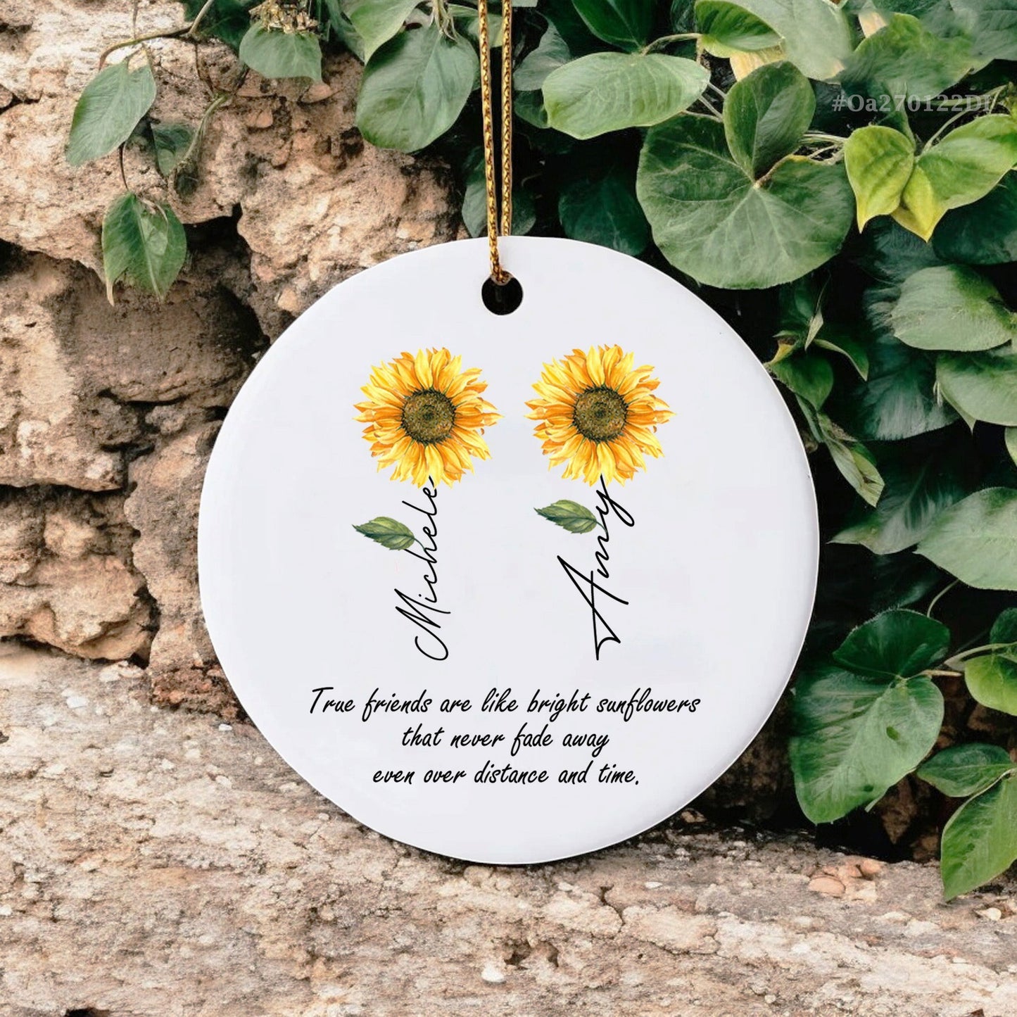 Personalized Friendship Ornament-True Friends Are Like Bright Sunflowers Gift For Best Friend-Christmas Gifts For Friends-Friendship Keepsake