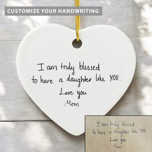 Personalized Hanwritting Ornament-Handwriting Gifts For Daughter-Christmas Gifts For Friends-Long Distance Gifts For Mom-Christmas Keepsake Ornament