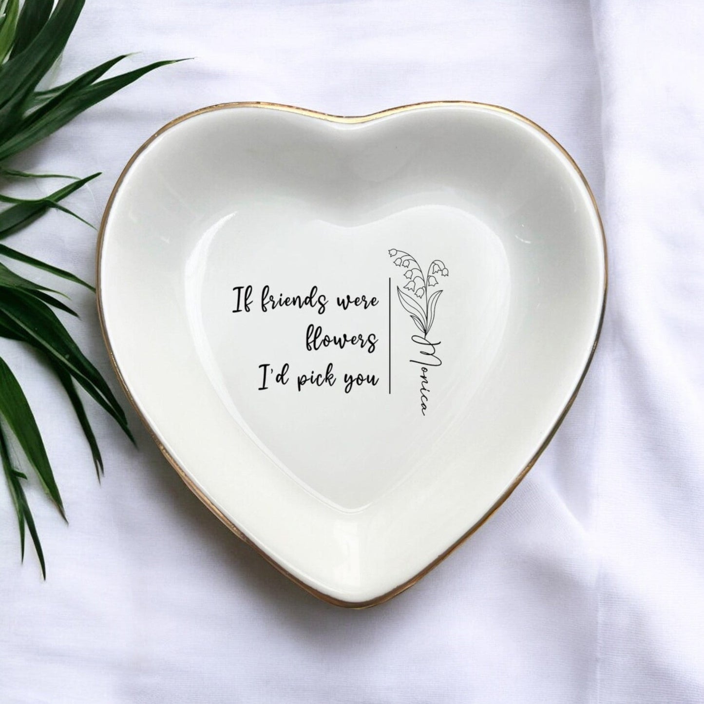 Personalized Friend Ring Dish, If Friends Were Flowers, I’d Pick You, Birth Month Flower Trinket Tray, Friend Birthday Gifts For Best Friend