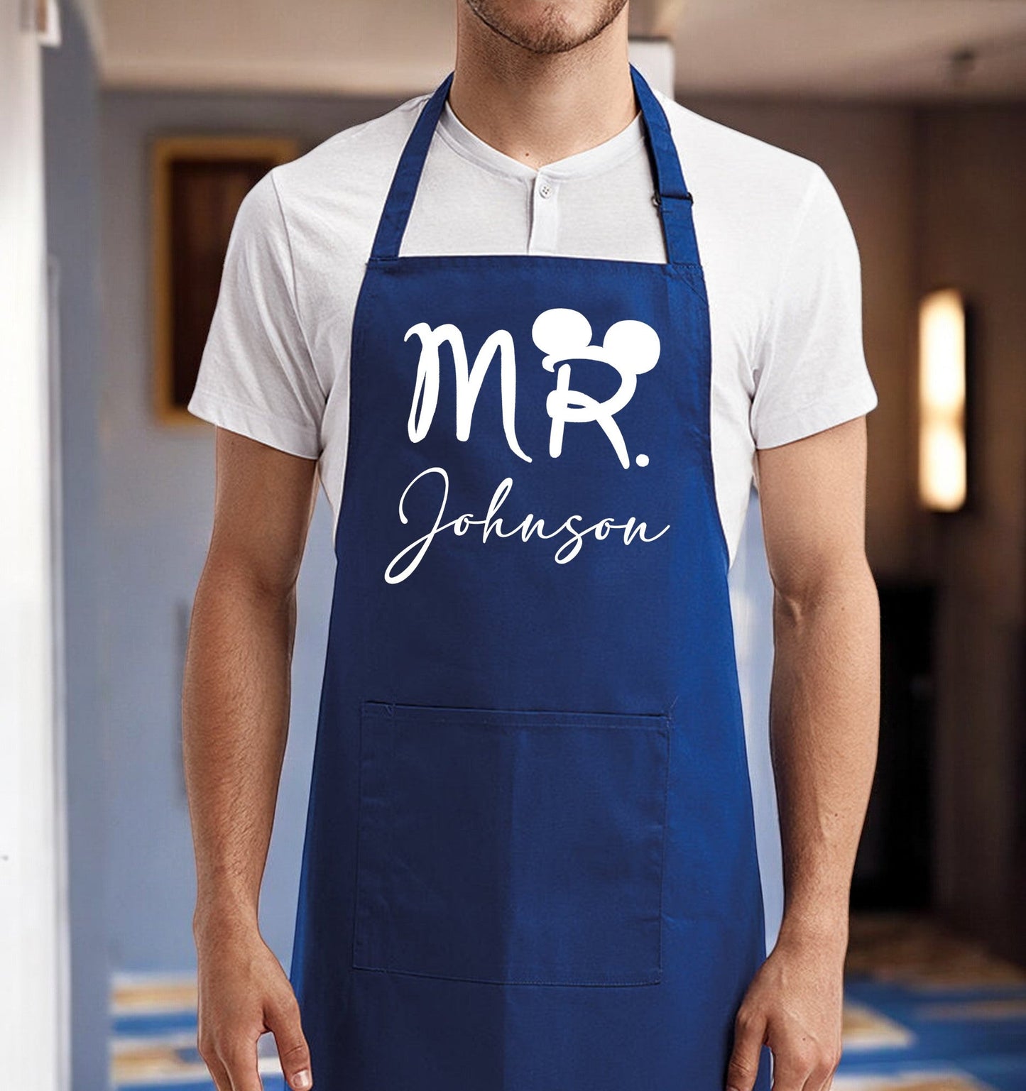 Mr And Mrs Funny Mouse Couple Aprons-Couples Matching Cooking Apron-Personalized Couple Aprons-Housewarming Gifts For Wife-Gifts For Husband