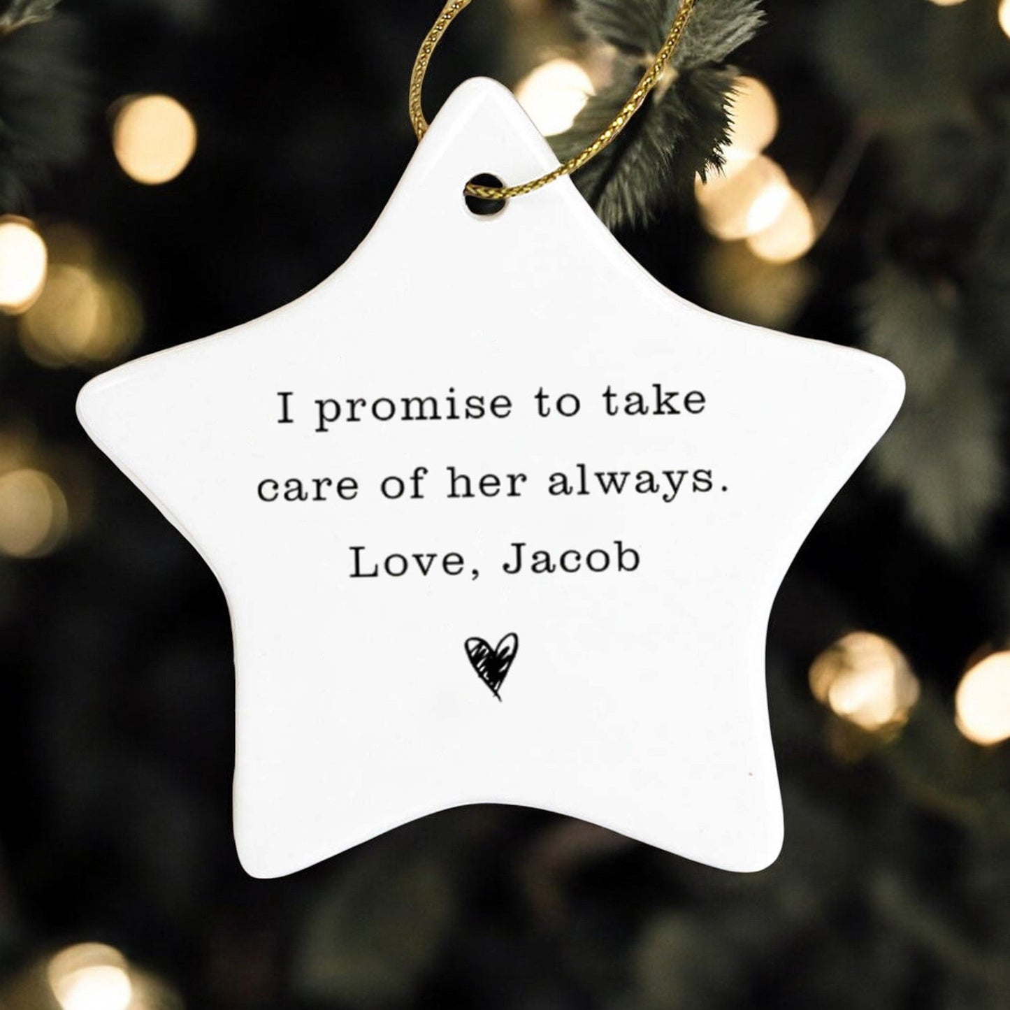 I Promise To Take Care Of Her Always, Personalized Wedding Ornament, Wedding Gift For Mother Of The Bride, Gift From Groom, Wedding Keepsake