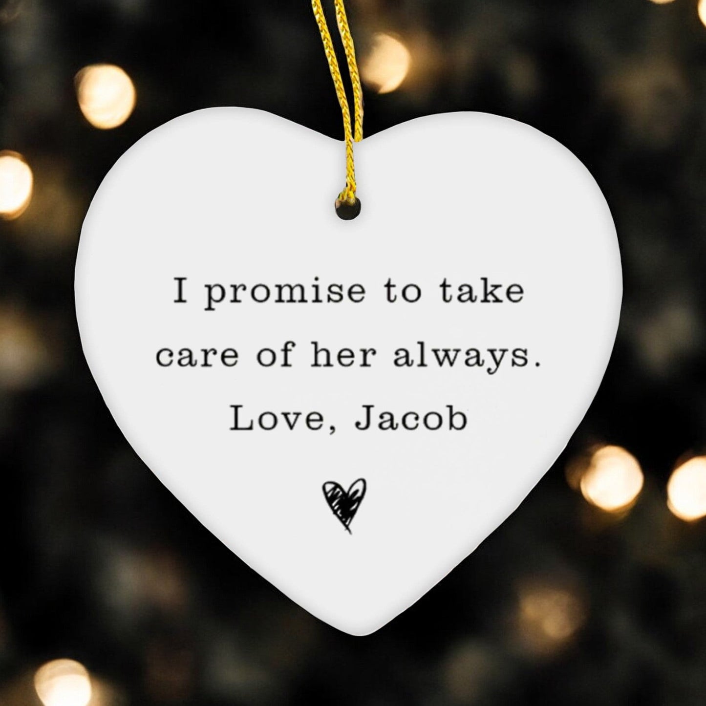 I Promise To Take Care Of Her Always, Personalized Wedding Ornament, Wedding Gift For Mother Of The Bride, Gift From Groom, Wedding Keepsake